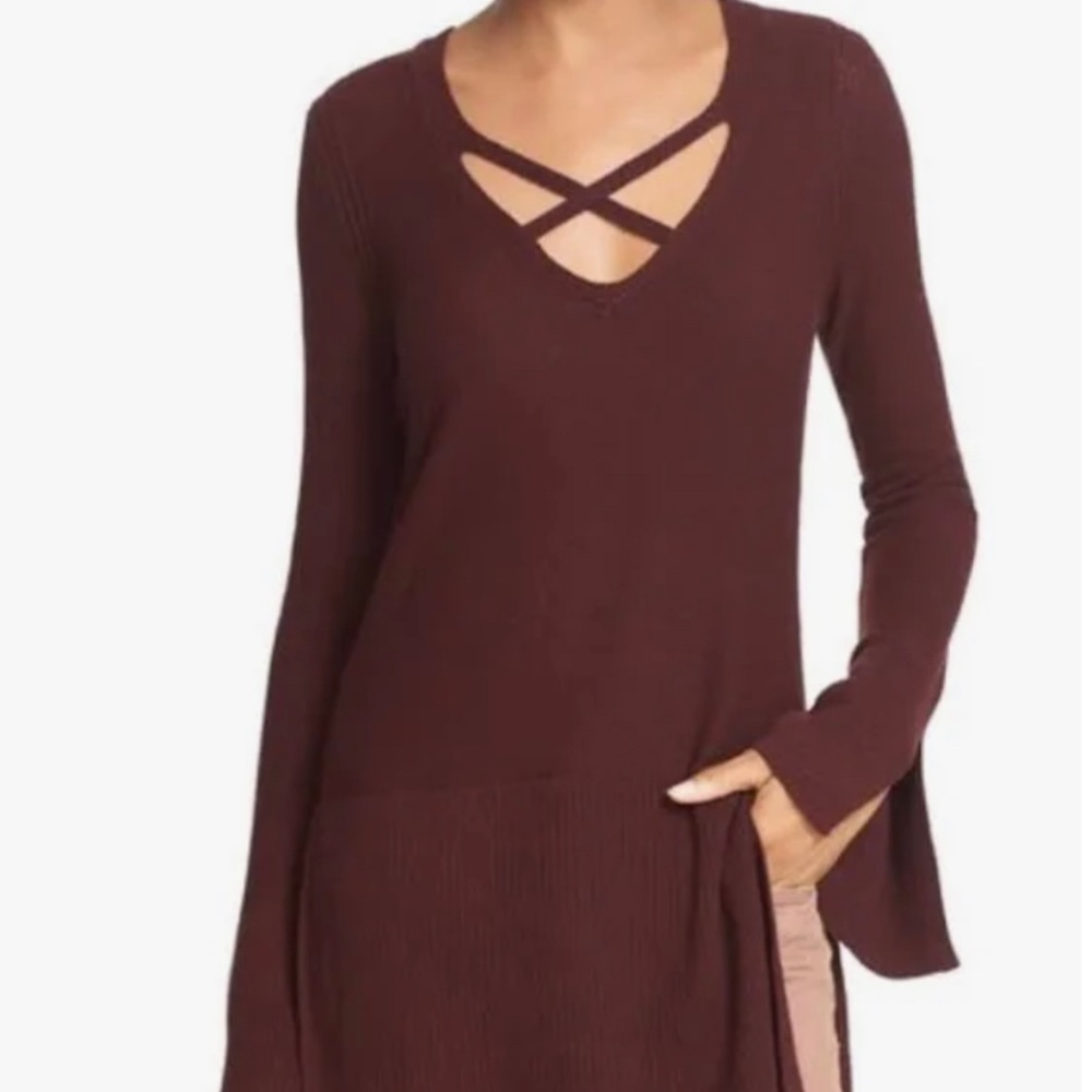 Free People Crisscross Tunic Sweater